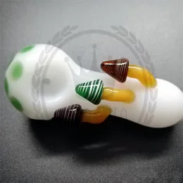 2020 Design Mão Silicone Tubo Bongs água Heady Colher Glass Bowl fumadores Oil Rig Pipes Dab Burner Tobacco desenhos animados Amarelo