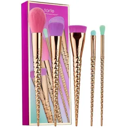 Makeup Brushes Set Cosmetics Brush 5 Bright Color Rose Gold Spiral Shank Make-up Brush Unicorn Screw Tools Instock Sogal