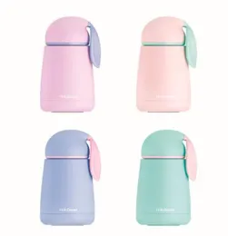 300 ml rostfritt stål vakuum kopp påsk kawaii kanin öron dubbelväggig isolerad vattenflaska resa dricka kaffe termo rånar