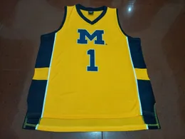 Custom Men Youth women Rare #1 Jamal Crawford Michigan Wolverines College Basketball Jersey Size S-4XL or custom any name or number jersey