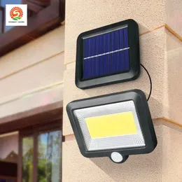 100 beads cross-border for solar charging outdoor split wall hanging lights IP67 garage lighting body sensor lights