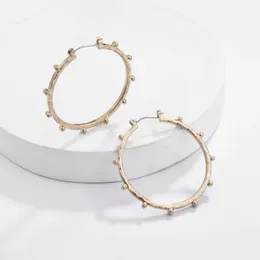 Zwpon Dome Art Deco Large Round Hoop Örhängen för kvinnor 2019 Mode Designer Statement Örhängen Smycken Partihandel