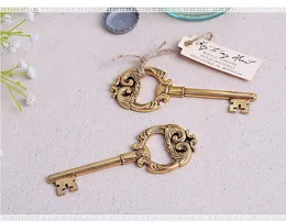 20pcs/lot Classic Creative Wedding Favors Party Gifts Antique Bronze Skeleton Key Beer Bottle Opener Hot Sale