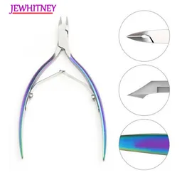 Rainbow Nail Art Cuticle Nipper Clipper Manicure Cutter Scissor Rostfritt Stål Död Skin Remover Manikyr Verktygslängd 11.5cm