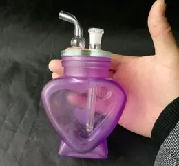 Skrubbande hjärta vatten maneter glas bongs tillbehör, glas rökning rör färgglada mini multi-färger handrör bästa sked glas