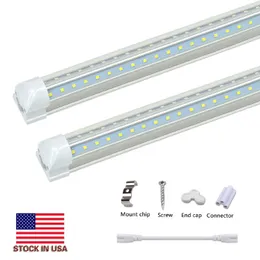 Stock In USA V-Shaped 2ft 3ft 4ft 5ft 6ft 8ft Cooler Door Led Tubes T8 Integrated Led Tubes Double Sides Led Lights fixture Replacement