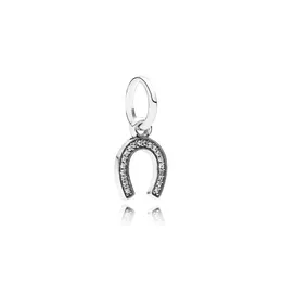 Nowy 100% 925 Sterling Silver 1: 1 791306CZ Horseshoe Silver Dangle Oryginalne Kobiety Wedding Moda Biżuteria Prezent