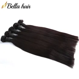 8 "-30" 5 stks Indian Virgin Menselijk Haar Weefs Natuurlijke Kleur Weave Straight Hair Extensions Double Inslag Bulk Groothandel Bellahair