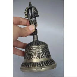 China Old Tibet Vronze Engraving Archaize Pattern Bell