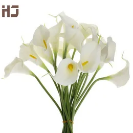20 sztuk / partia Calla Lily Sztuczny kwiat PU Prawdziwe Dotyk Dekoracji Kwiaty Bukiet Ślubny Dekoracyjne Kwiaty XZ014