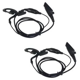 2 PTT/VOX G-form Earhook Mic Earpiece för Motorola GP328/HT1250/MTX8250/PRO7150