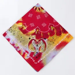 lenço vermelho de algodão puro algodão colorido lenço de flores quadrado multifuncional lenço de cabeça multifuncional