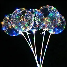 NEW LED Balloons With Stick Luminous Glow Latex BOBO Balloon Kids Toy Festival Birthday Party Supplies Wedding Decorations