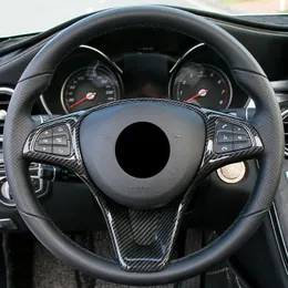 ألياف الكربون لون السيارة عجلة القيادة الإطار إطار الديكور ABS لمرسيدس بنز C فئة W205 GLC X253 E فئة W213 2015-18