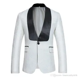 Ucuz Ve Güzel Bir Düğme Groomsmen Şal Yaka Damat smokin Erkekler Suits Düğün / Balo Sağdıç Blazer (Ceket + Pantolon + Kravat) M22