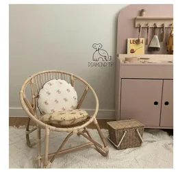 Barnmöbler Rattanstol Rocking Indonesiska Fujita Kids Room DecorationChaires Pure Hand-Woven Stolar