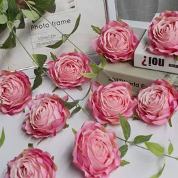 10pcs/lot Artificial Silk Rose Head Home Party Decorative simulation Flower Wedding Arch Backdrop Decoration wreath