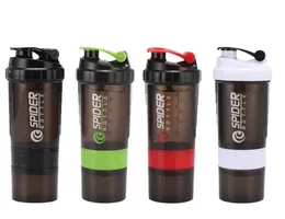 500 ml Protein Shaker Blender Mikser Fincan Spor Egzersiz Fitness Salonu Eğitim 3 Katmanlar İşlevli BPA Ücretsiz Çalkalayıcı Su Şişesi kabı