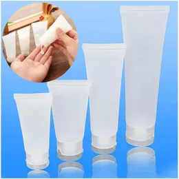 15ml 20ml 30ml 50ml 100ml Plastic Empty Travel Cosmetic Soft Tubes Frosted Bottle Reusable Lotion Squeeze Container with Screw Flip Cap