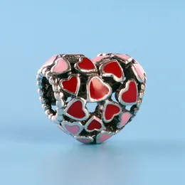 Romantyczny Love Charm Koraliki dla Pandora 925 Sterling Silver Jewelry z oryginalnym pudełkiem Temperament DIY Bransoletka Zroszony prezent urodzinowy