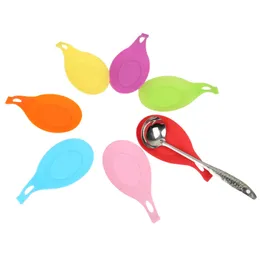 Food Grade Silicone Cooking Kitchen Spoon Rests Non-stick For Baking Accessories Spatula Scraper Knife and Fork Tools ZC0303