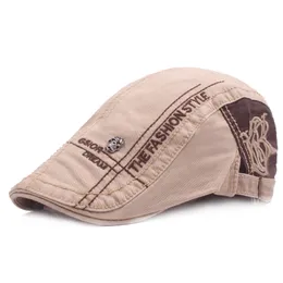 Unisex Männer Frauen Stickerei Brief Baumwolle Flache Zeitungsjunge Ivy Cabbie Golf Gatsby Cap Hut Tourismus Sonnenhut Junge Künstlerische Cap225P