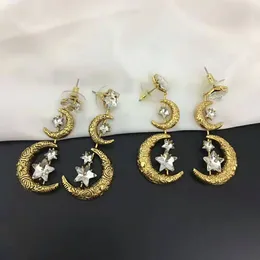 Fashiony designer jewelry set J@B Crystal Star Moon women earrings handmade Hair Clip for fashion women party jewelry free shipping