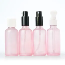 Pink glass spray bottle with super fine mist hydrating cap and bottle SN3137