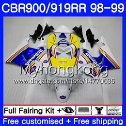 Body For HONDA CBR 900RR CBR 919RR CBR900 RR CBR919RR 98 99 278HM.9 CBR900RR CBR 919 RR CBR919 RR 1998 1999 Fairings Rothmans Blue hot kit