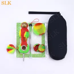 4.9 Inch Multifunctional silicone pipe Smoking Kits glass water bongs dab rig Moon astronaut glass oil burner pipe smoking accessories
