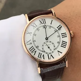 Новый W6801001 Розовое Золото Белый Текстура Циферблат Большой Черный Roma Mark Автоматические Мужские Часы 40 мм Коричневые Кожаные Часы Дешевые Timezonewatch E37b2