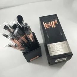 2022 Ny märke Makeup Brush Signatur Rose Gold 13st / Set Borste Set för ansiktsögon Lip Pulver Foundation Eyeshadow Kosmetika med hållare