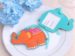100 sztuk Blue Lucky Elephant Bagaż Tag Ślubne Baby Shower Party Favor Guest Gift Gifts DHL Fedex Darmowa Wysyłka