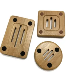 2021 Natural Bamboo Soap Dish Simple Bamboo Soap Holder Rack Plate Tray Bathroom Soap Holder Case 3 Styles fast ship