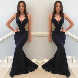 New Cheap Black Prom Dresses Sexy V Neckline Beaded Lace Applique Long Formal Evening Gowns Cocktail Party Ball Dress Red Carpet Gown
