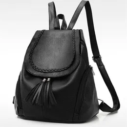 Designer-Nice Early Summer Pop Korean Fashion Women Backpack Black Solid Travel School Bags Casual Shoulder Bag Brand Designer