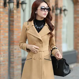 Plus Size Winter Ladies Wool Coat For Women Long Trench Style