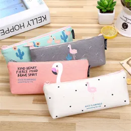 Flamingos Canvas Gift Estuches School Pencil Box Pencilcase Pencil Bag School Supplies Stationery