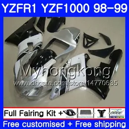 Bodywork Silvery Black för Yamaha YZF R 1 YZF1000 YZF-R1 1998 1999 Ram 235HM.41 YZF-1000 YZF R1 98 99 YZF 1000 YZFR1 98 99 Kroppsfeoking