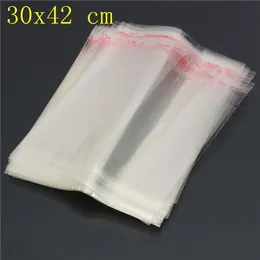 Wholesale- 30*42cm Clear Resealable Cellophane/BOPP/Poly Bags Transparent Opp Bag Packing Plastic Bags Self Adhesive Seal free shipping