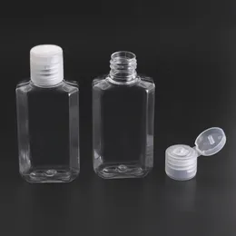 60ml Empty Hand Sanitizer Gel Bottle Hand Flip Cover PET Soap Liquid Bottle Clear Squeezed Pet Sub Travel Bottle In Stock