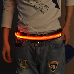 Cintura di sicurezza riflettente portatile Poliestere LED Luminoso Unisex 40-100CM Cinturino riflettente a LED Belft Bicicletta da jogging Corsa