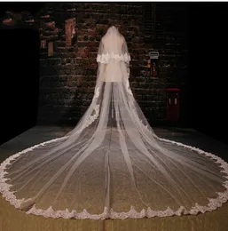 Nigerii Koronki Veil Akcesoria Bridal 2020 Aplikacja Krawędź Tiul Biała Ivory 3 metry Welony na imprezy weselne Voiles de Mariage