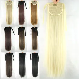 55cm Long Synthetic Clip in Ponytail 10 Colors Simulation Human Hair ponytails perruques de cheveux humains Pelucas MW055