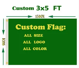 Custom Flag Banner 3x5 Feet Anpassad flagga och banner Alla logotyp Alla färger 100D Polyester Digital utskrift