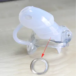 HT v3 Small Male Chastity Device, Silicone Cage With fixed Resin Ring, Virginity Lock,Penis Ring, Cock Ring,Chastity Belt, A360 T200510