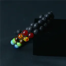 7 Chakra Nature Stone Bransoletka Lava Rocks Turquoise Strands Bracelets Kobiet męskie bransoletki biżuteria moda