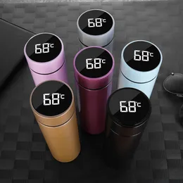 Water Bottles Smart Mug Temperature Display Vacuum Stainless Steel Water Bottle Kettle Thermo Cup With LCD Touch Screen Gift Cup drop ship