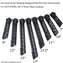 7/9/10/11/12/13.5/15/17 ''calowy nowy projekt m-lok mocowanie jelca Rail Free Float Picatinny Mount System_Black color