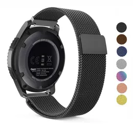 20 MM 22 MM Magnético Milanese Loop Para Samsung Gear S2 Clássico S3 Fronteira Assistir Banda Pulseira Banda de Aço Inoxidável